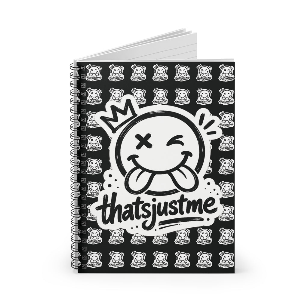 thatsjustme "OG" Crown Smiley Spiral Notebook - Black