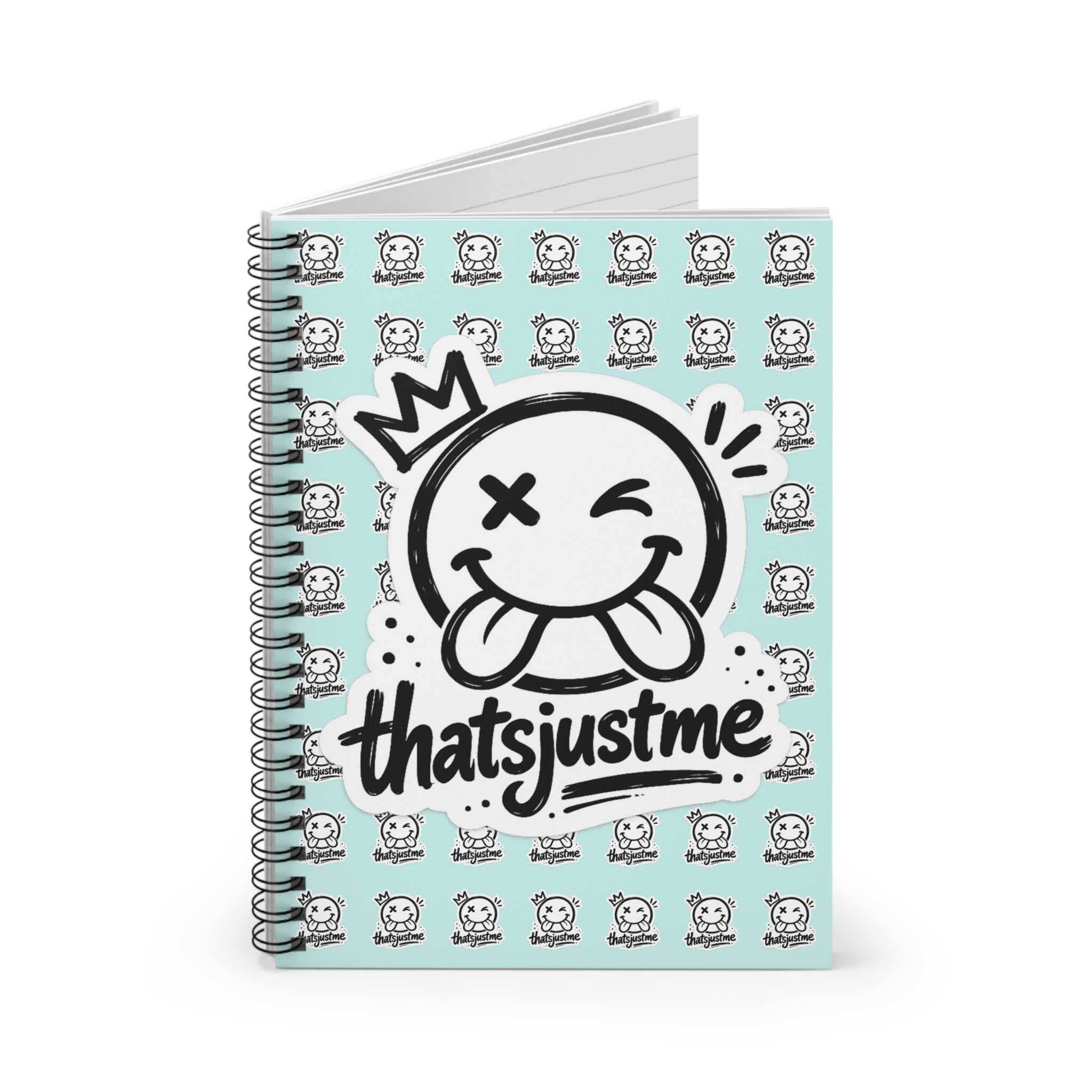 thatsjustme "OG" Crown Smiley Spiral Notebook - Light Blue