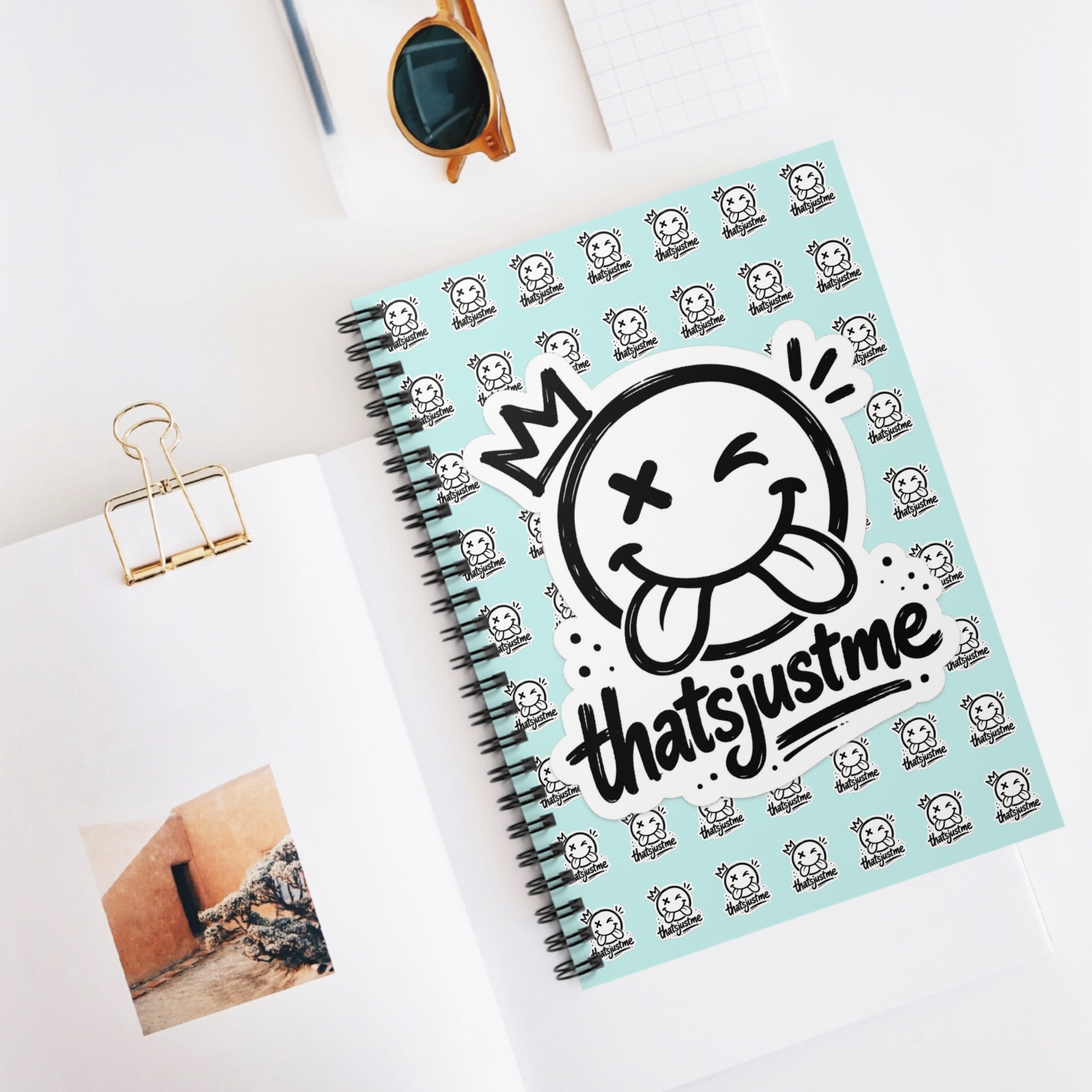 thatsjustme "OG" Crown Smiley Spiral Notebook - Light Blue