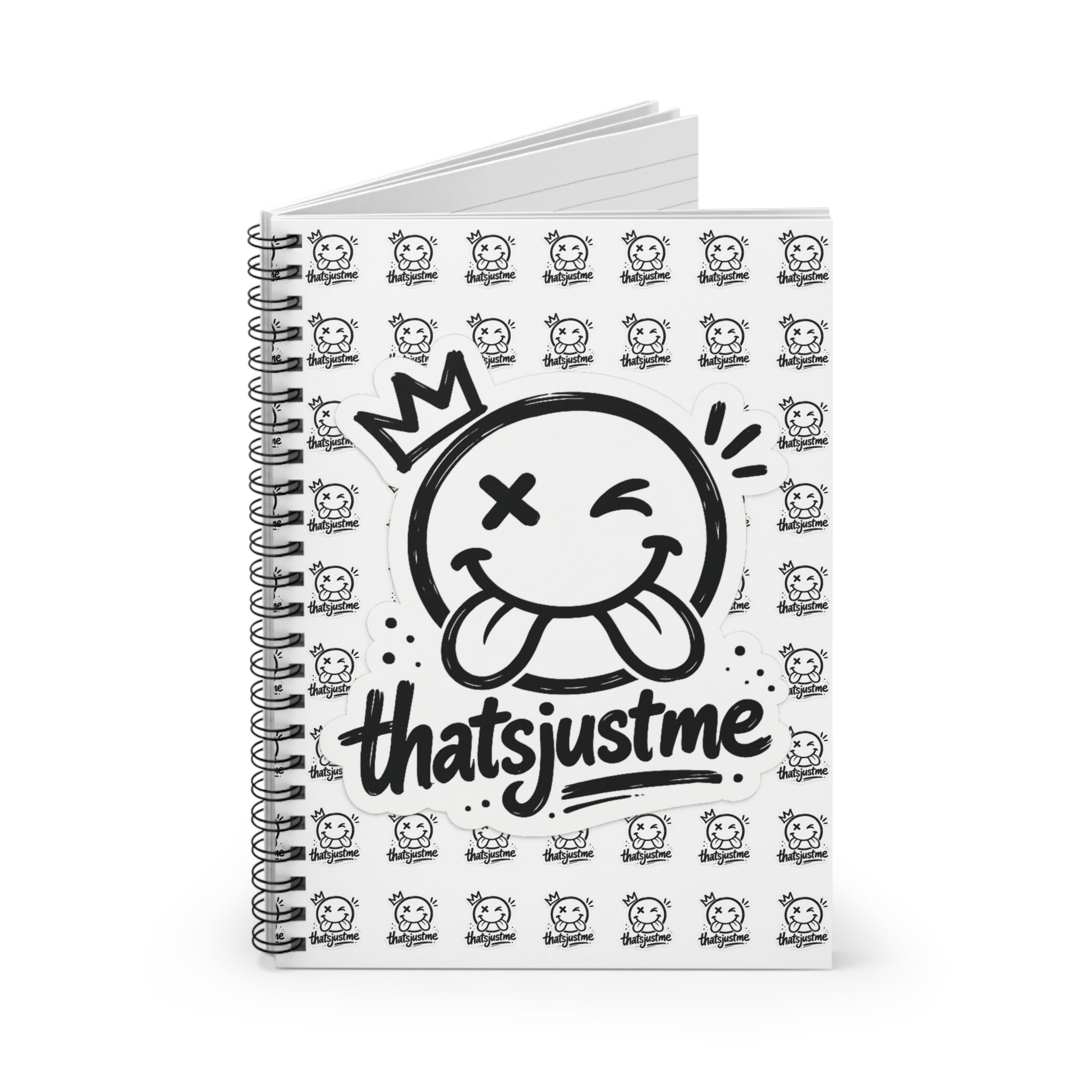 thatsjustme "OG" Crown Smiley Spiral Notebook - White