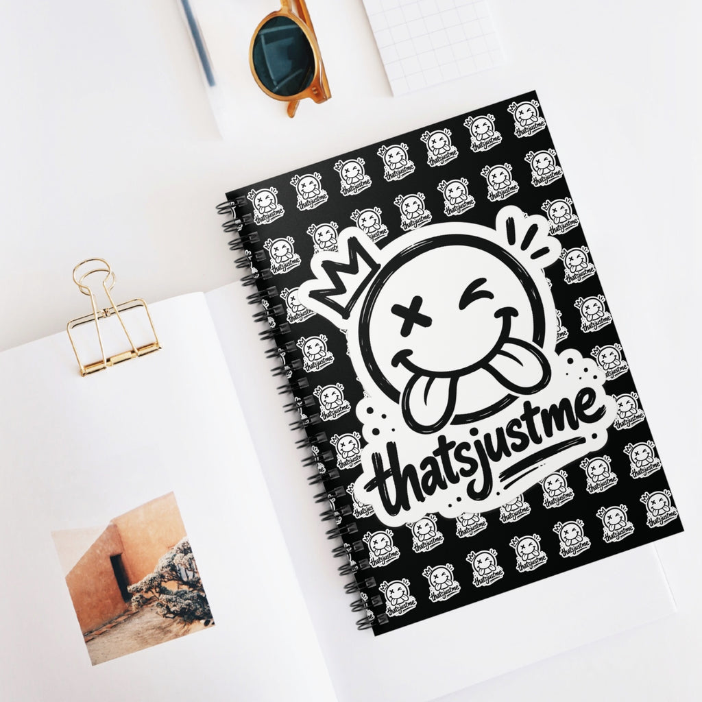 thatsjustme "OG" Crown Smiley Spiral Notebook - Black